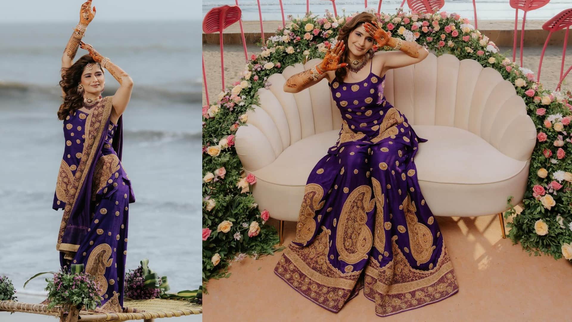 Arti Singh deepak chauhan Wedding latest photos of Arti red lehenga look haldi look mehendi look