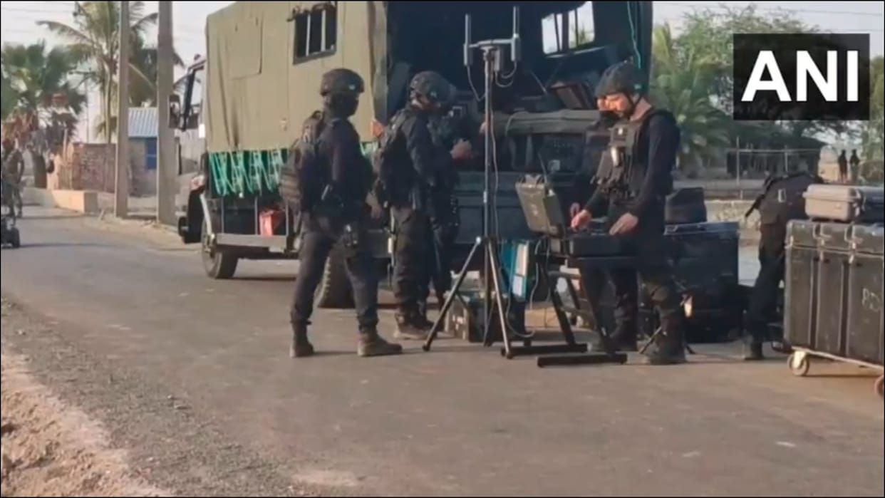 bomb squad team of the National Security Guard NSG at Agarhati village in Sandeshkhali
