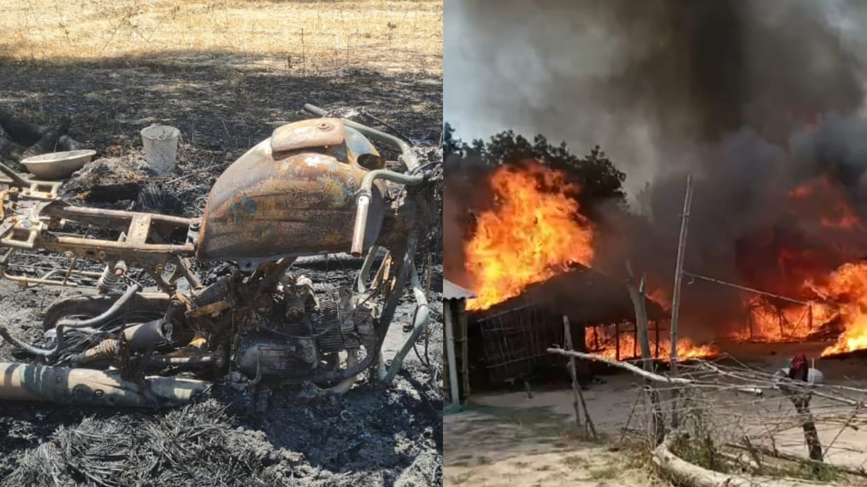 15 houses are burned out in katrabazar in Gonda.