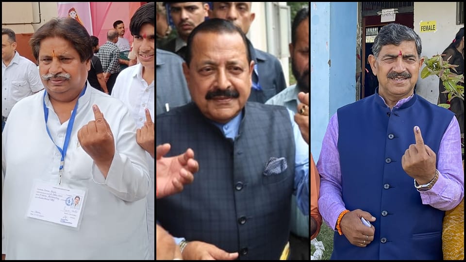 Jammu lok sabha election 2024 congress candidate raman bhalla and BJP candidate Jugal Kishore Sharma cast vote