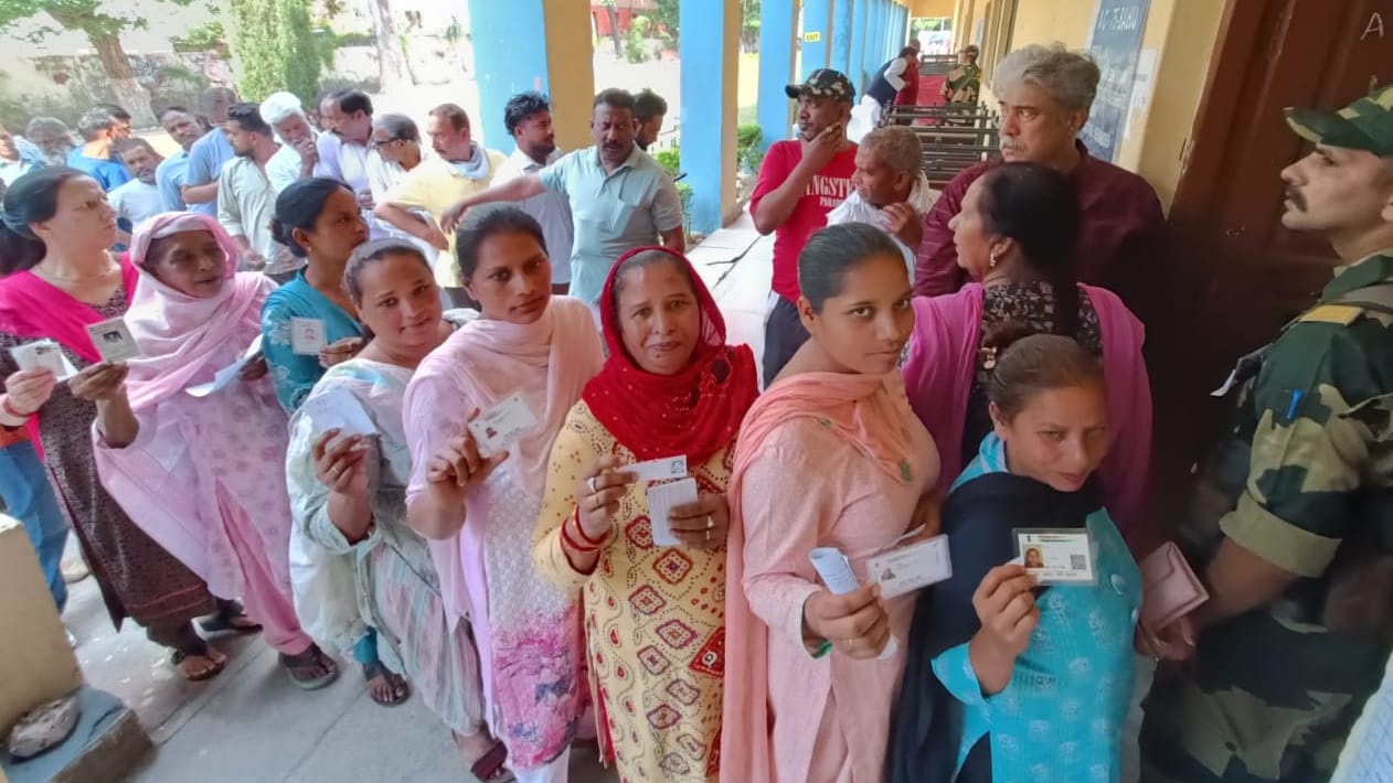 jammu lok sabha election 2024 phase 2 photos of voting in jammu reasi samba rajouri chunav