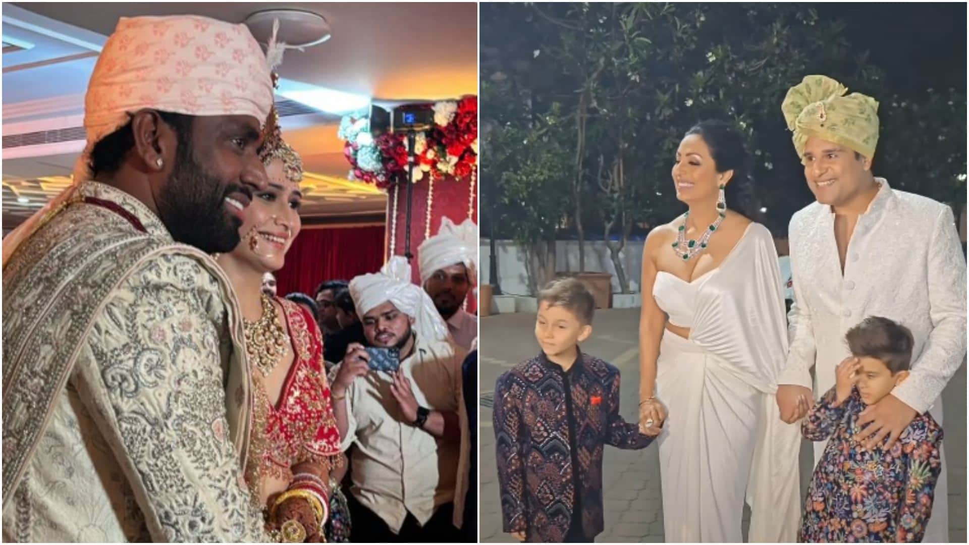 Govinda surprised fans as he attended Krushna sister Arti Singh wedding actor showered blessings upon couple