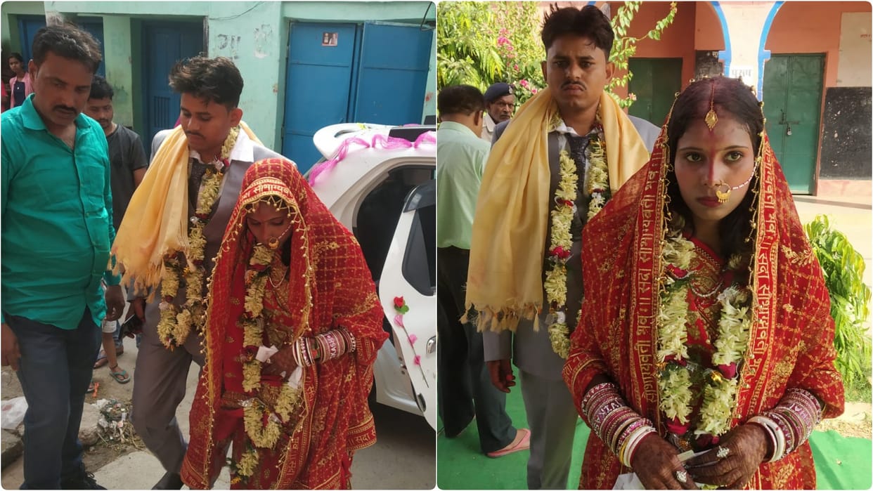 Lok Sabha 2024: bride reached Banka to vote directly from pavilion with consent of groom, see photos