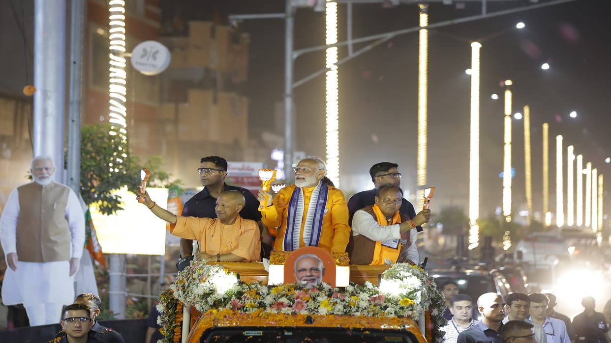 PM Narendra Modi roadshow in Bareilly