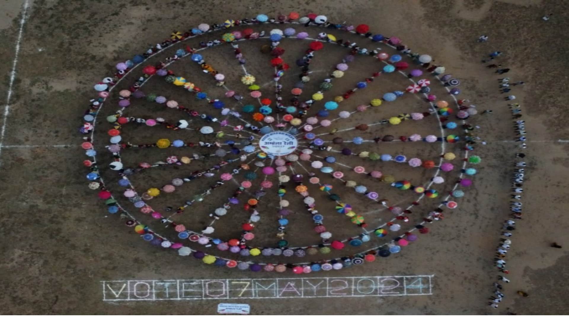 Voting Awareness in Balrampur: Women Sweep Balloon, Umbrella Rally gets Golden Book of World Record