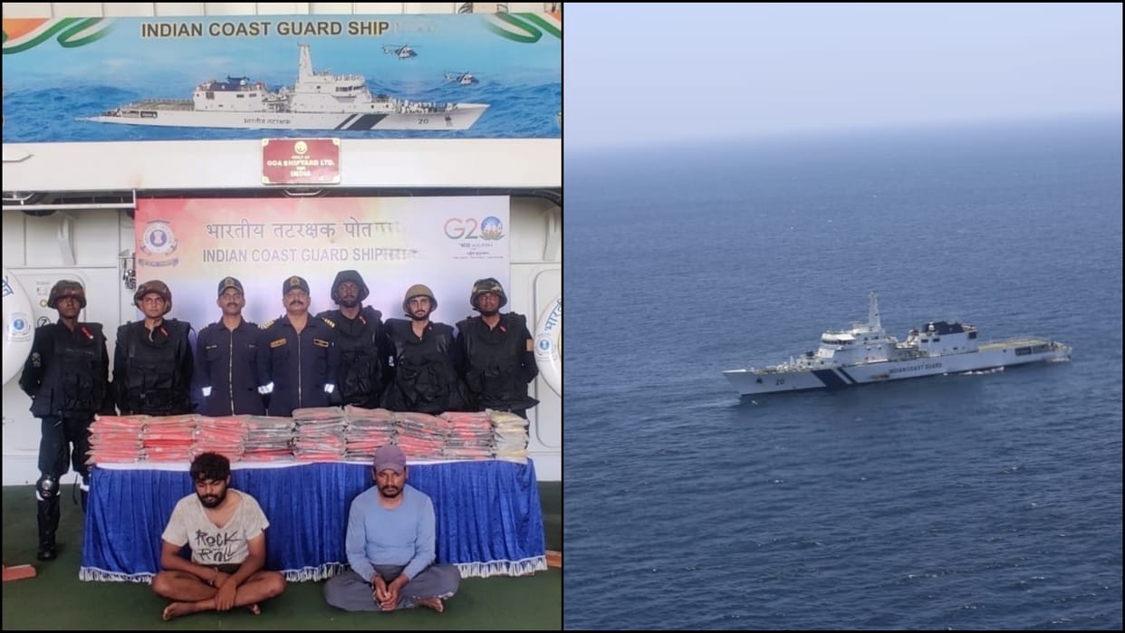 Indian Coast Guard ship jointly with ATS Gujarat apprehended an Indian Fishing Boat perpetrators and narcotics