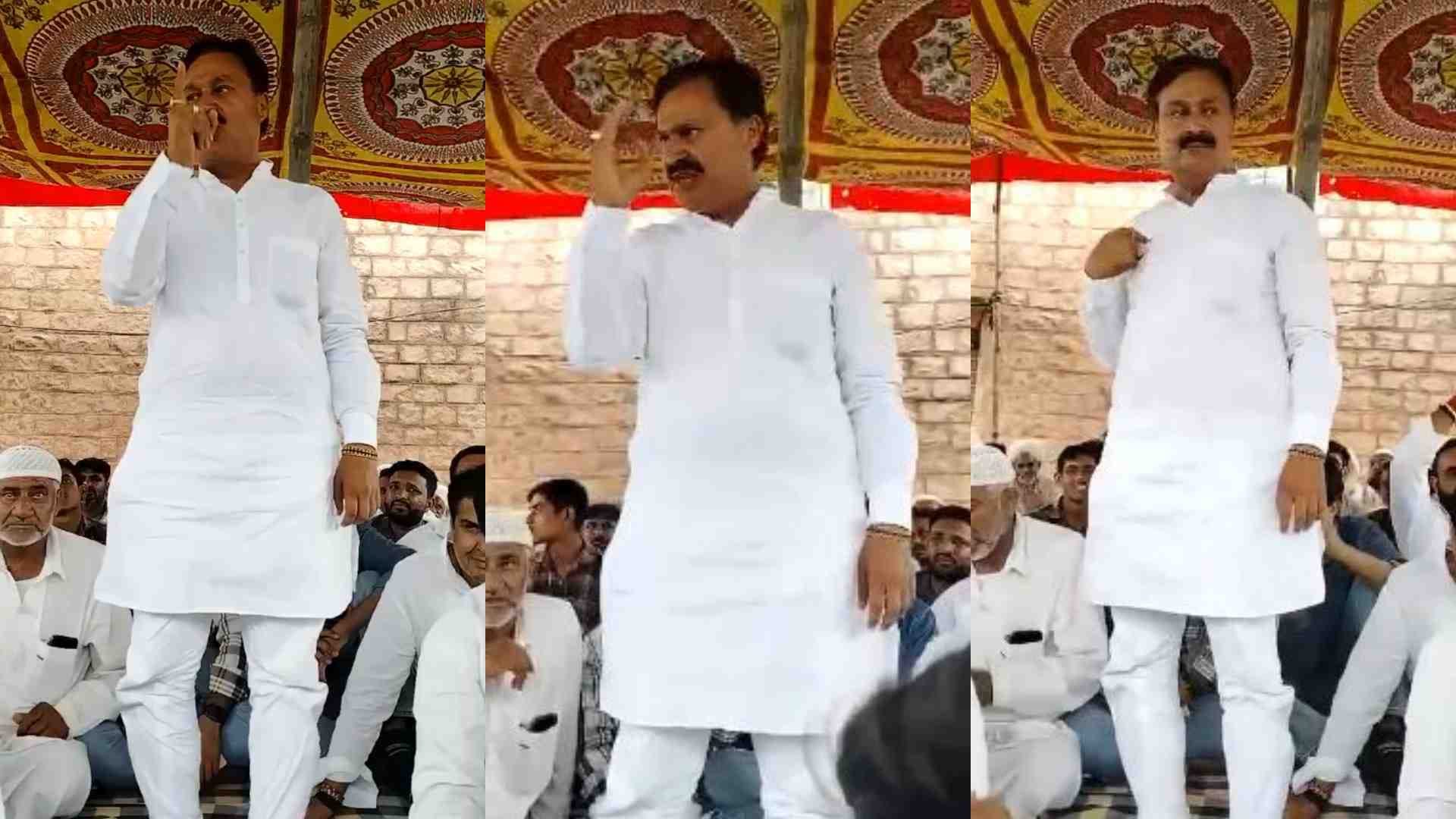 लोगों को संबोधित करते करण सिंह उचियारड़ा।
