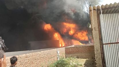 Fire broke out in pipe warehouse built in Water Works complex in Mathura