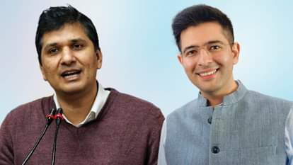 आप नेता सौरभ भारद्वाज और राघव चड्ढा