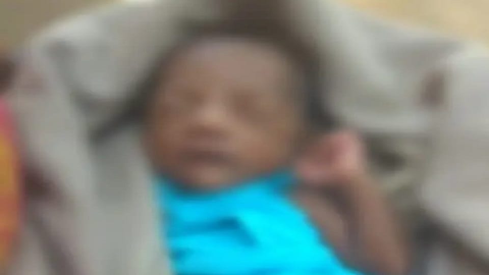 After sticking a tape on the mouth of the newborn he threw it in the courtyard in Jashpur