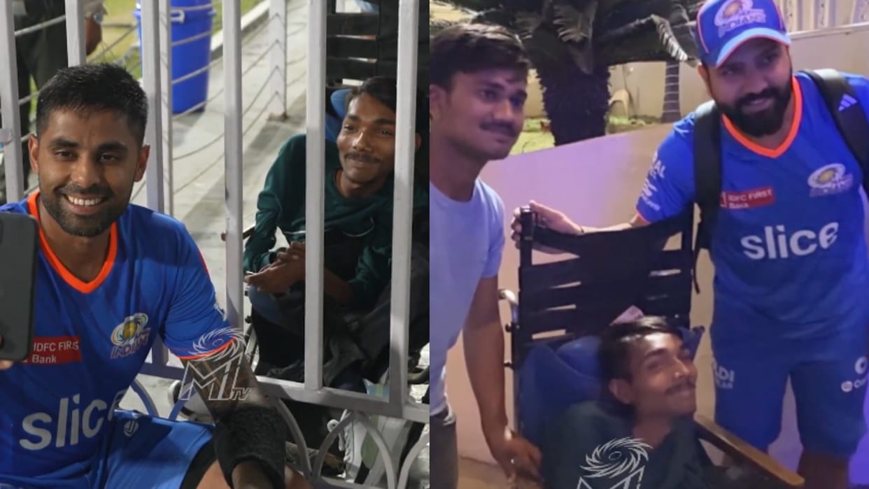 Surya and Rohit won the heart of a disabled fan, brought a smile on his face, see video lsg vs mi ipl 2024