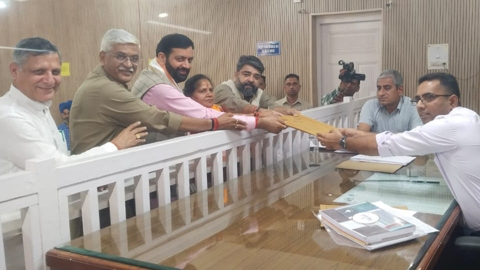 BJP candidate from Ambala Banto Kataria filed nomination papers