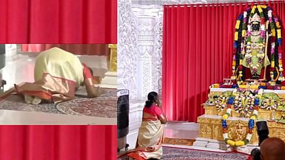 Pics of President Draupadi Murmu offering prayer in Ram temple.
