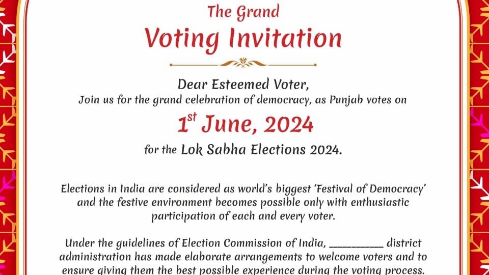 Election invitation will be sent to voters to complete target of voting in Punjab