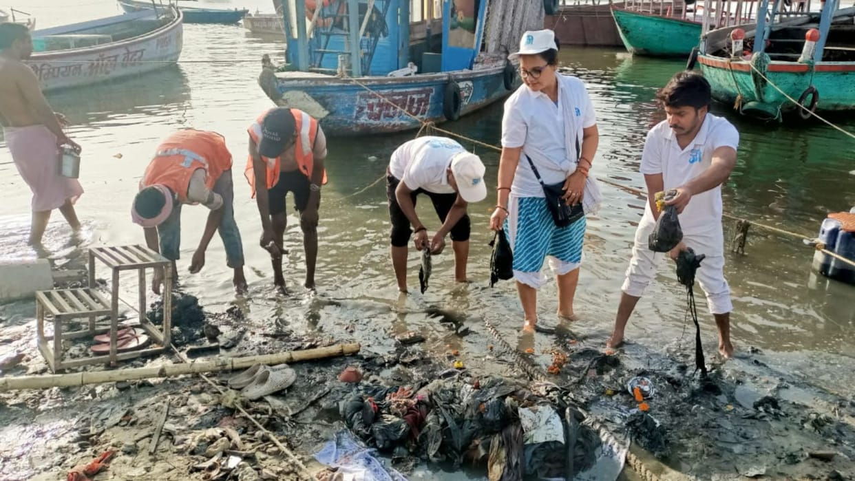 River lovers launched cleanliness campaign at major ghats in varanasi