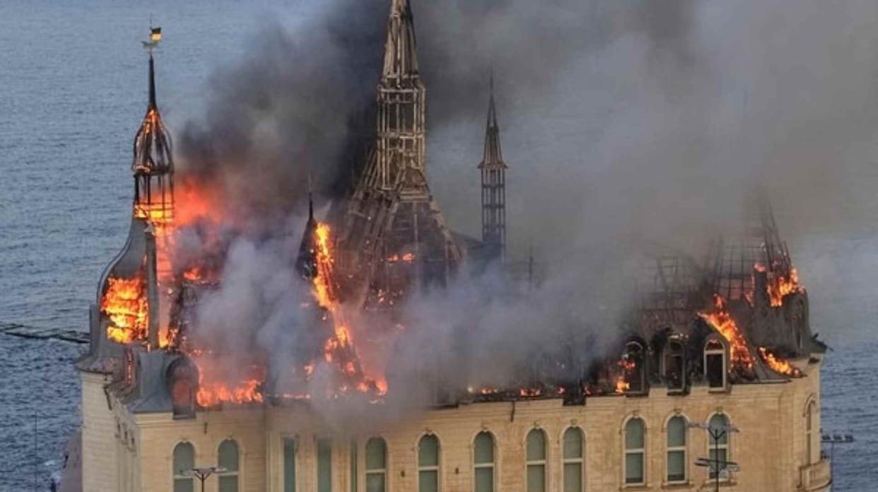 Russian missile attack claims many lives in Odesa Harry Potter castle engulfed update news
