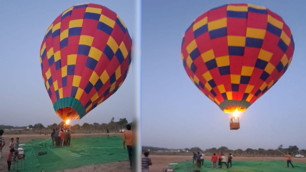 Hot air balloons ride starts today in Bijnor UP, Thrill in the air upon Ganga Barrage