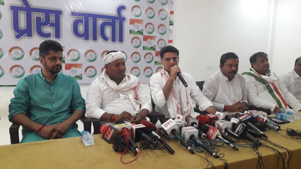 Chhattisgarh Congress in charge Sachin Pilot held press conference at Rajiv Bhawan in Ambikapur
