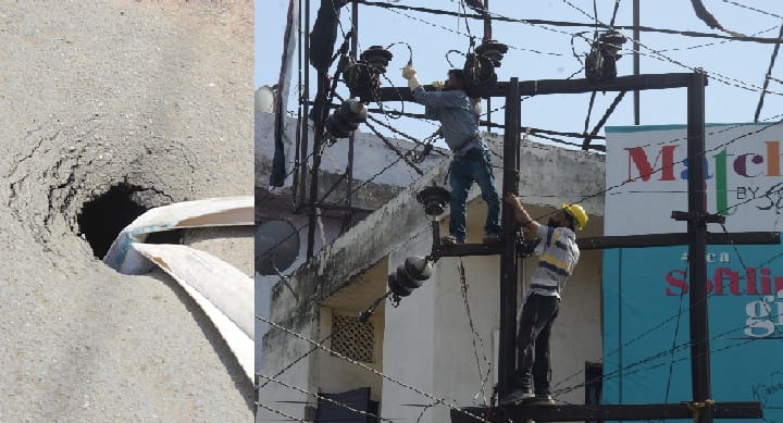 Communication cables of PM route cut, work affected in five banks, road also caved in, e-rickshaw overturned