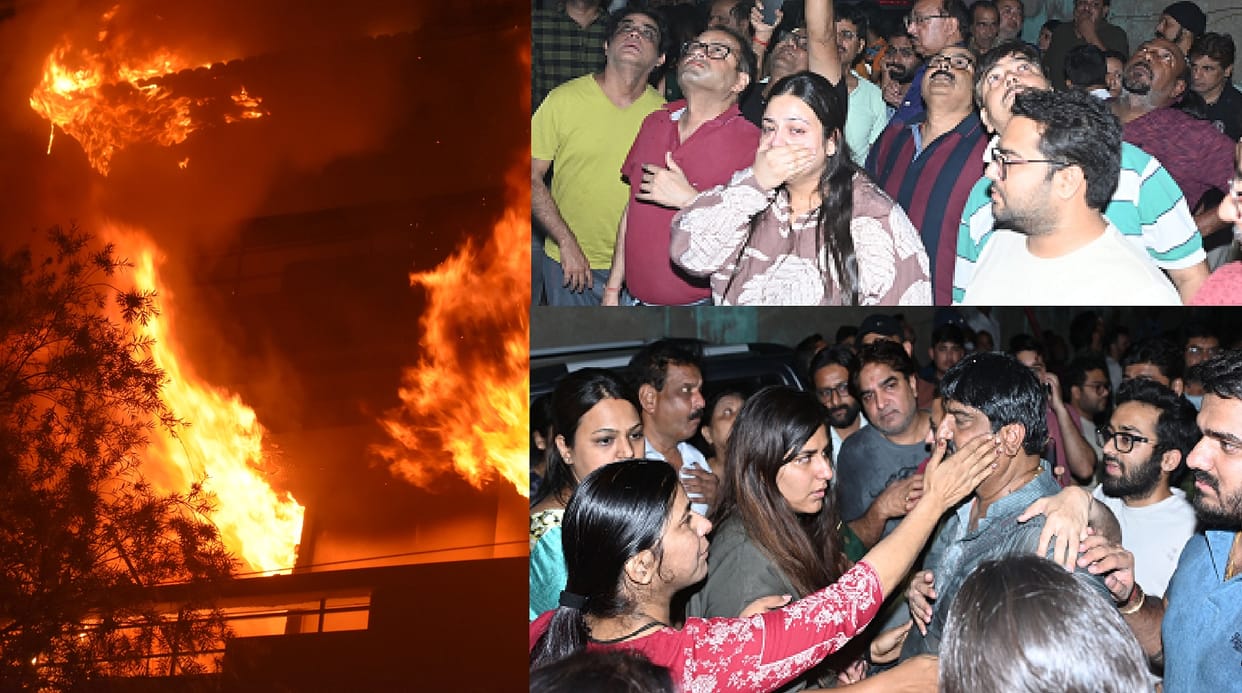 Fire broke out in Indraprastha Apartment, 10 people narrowly escaped, stairs could not be seen due to smoke