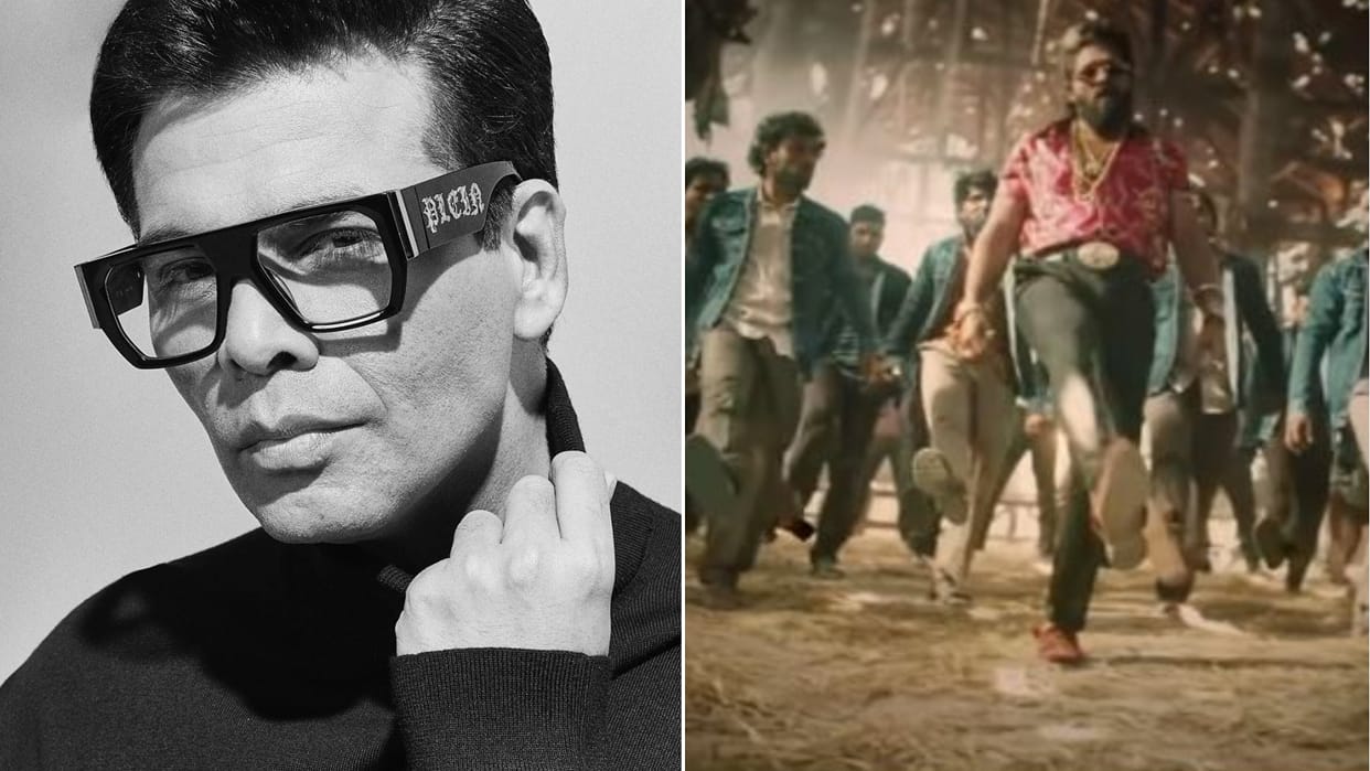 Karan Johar react share story on instagram of Allu Arjun massy track Pushpa Pushpa says Hurricane reel storm