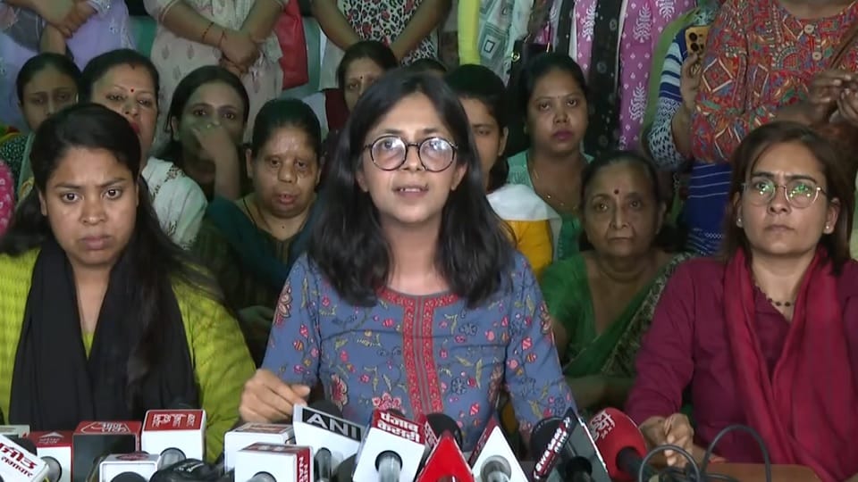Swati Maliwal holds press conference regarding removal of 223 employees from Delhi Women Commission