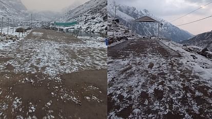 Snowfall in Kedarnath Badrinath gangotri hemkund Sahib Uttarakhand Weather Update Watch Photos