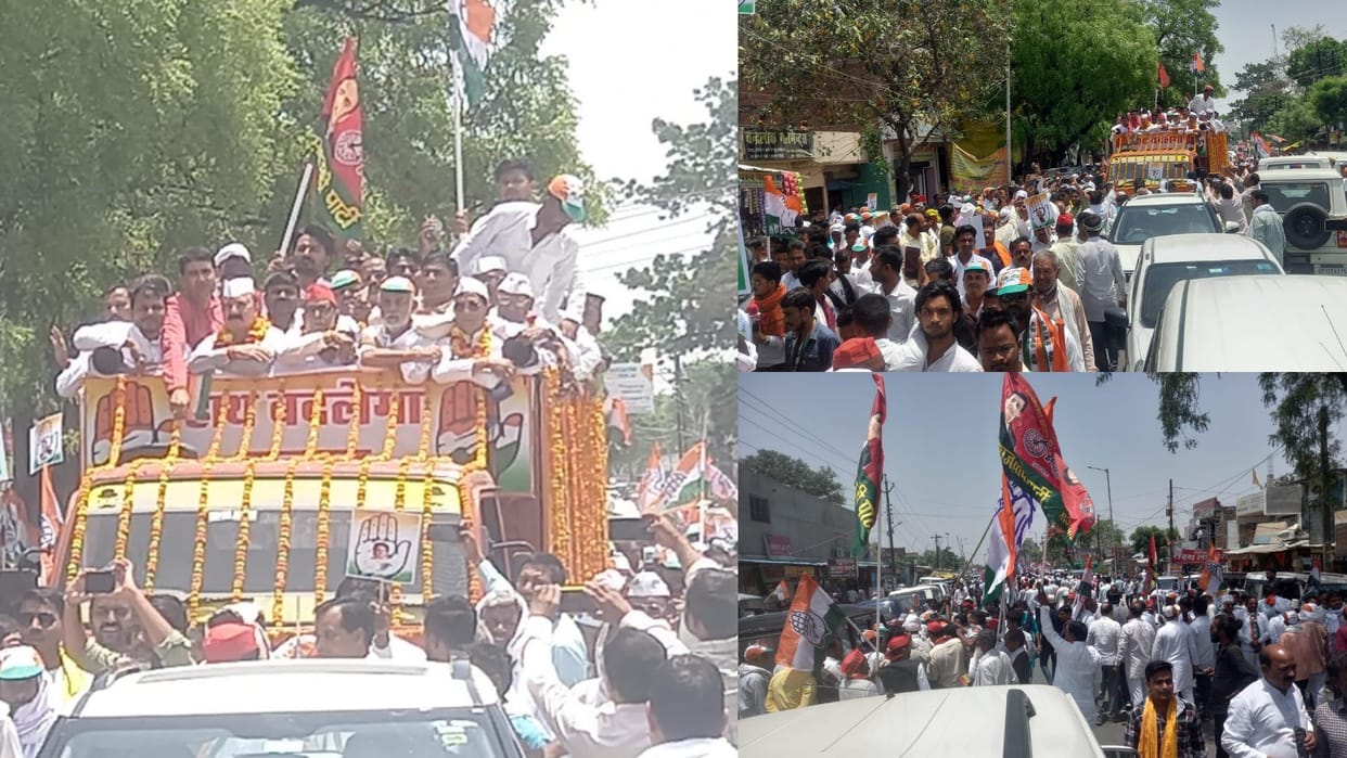 Loksabha Election 2024: Congress candidate Kishori Lal Sharma nomination procession.