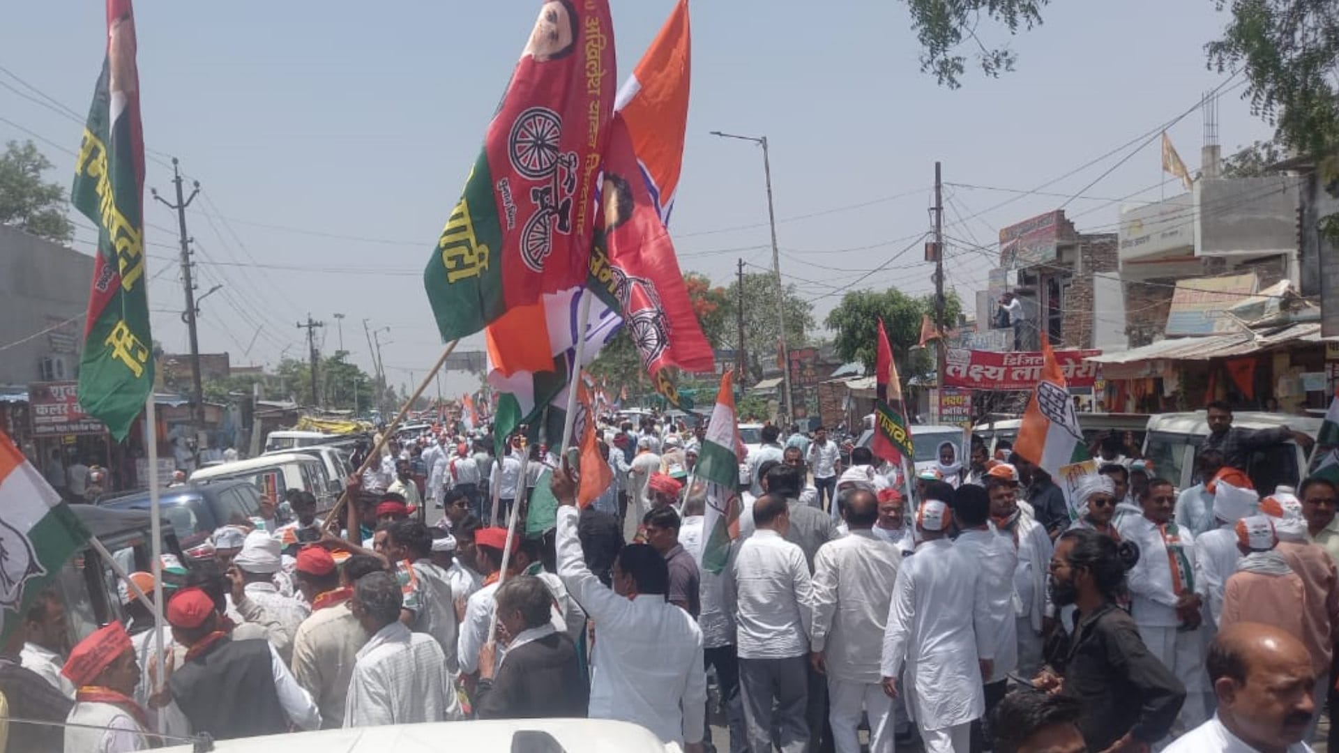 Loksabha Election 2024: Congress candidate Kishori Lal Sharma nomination procession.