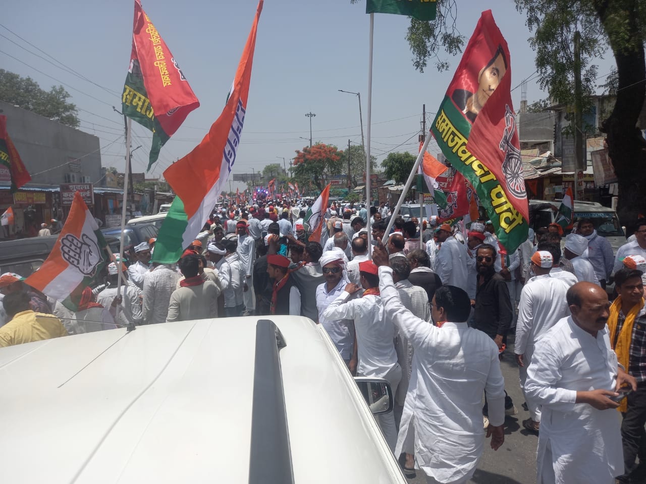 Loksabha Election 2024: Congress candidate Kishori Lal Sharma nomination procession.
