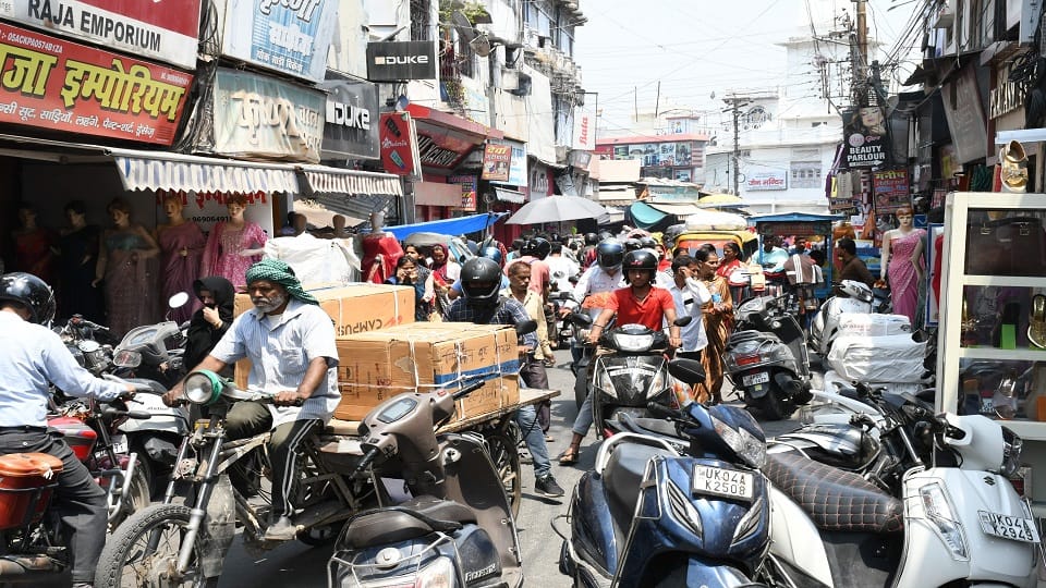 Haldwani is under encroachment from intersections and main roads to footpaths