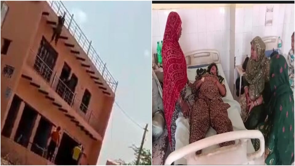 Pregnant woman fell from a height of 25 feet hung from the ceiling for 23 seconds then lost her hands