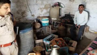 Neemkathana News Illegal petrol found being sold openly at grocery vegetable shop 210 liters seized