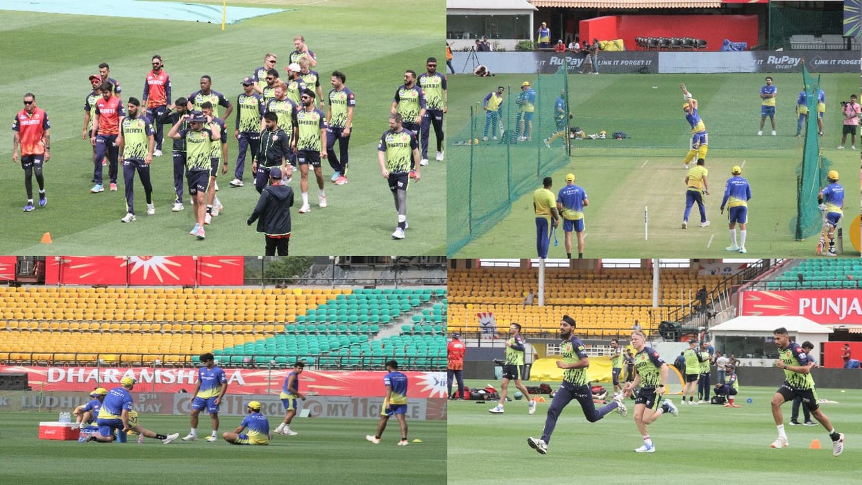 IPL 2024: players practiced vigorously at the International Cricket Stadium, Dharamshala.