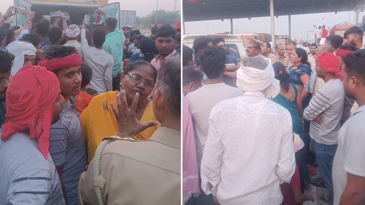 Fight between workers and public over tax the toll plaza in varanasi 12 injured