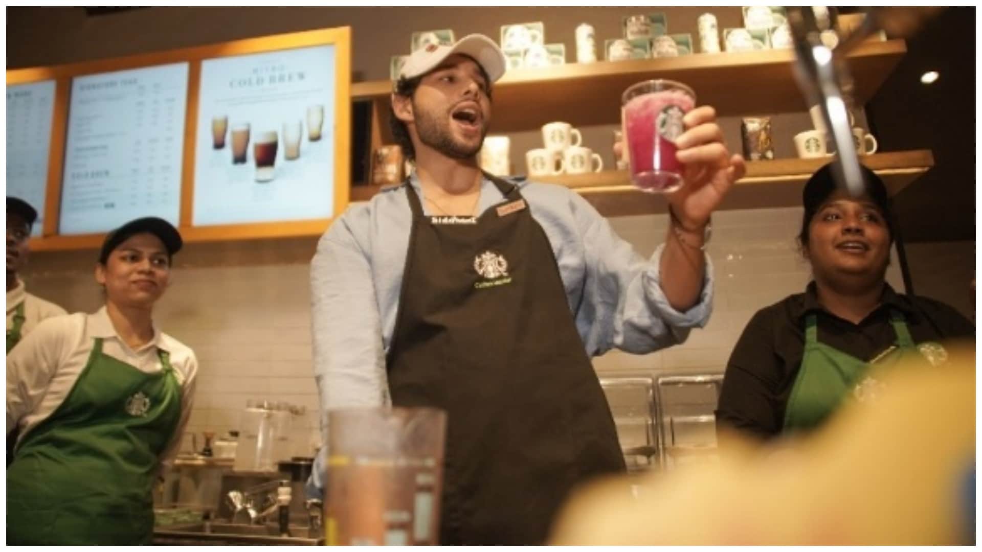 Actor Siddhant Chaturvedi serves up summer menu at a coffee shop in Mumbai seen wearing apron and cap