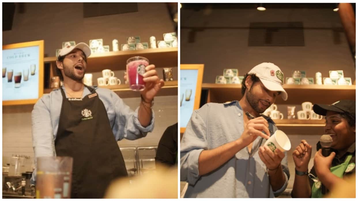Actor Siddhant Chaturvedi serves up summer menu at a coffee shop in Mumbai seen wearing apron and cap