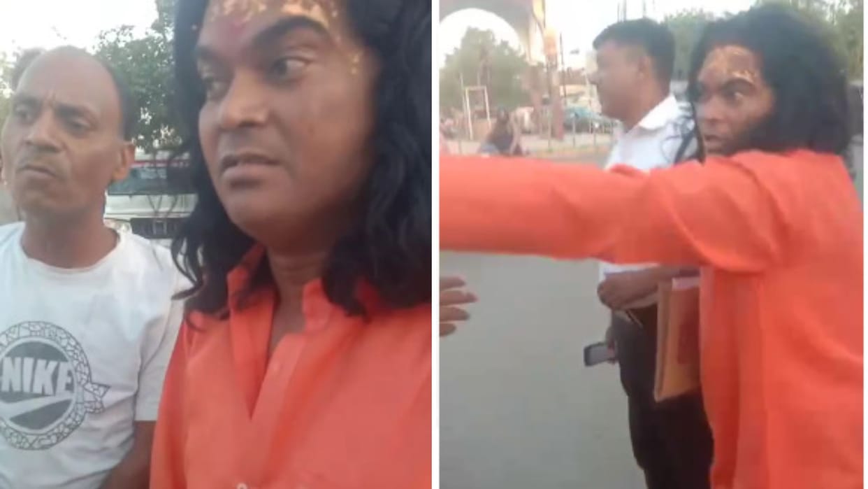 Tantrik Mukesh Baba harassed policemen due black film in car issued challan