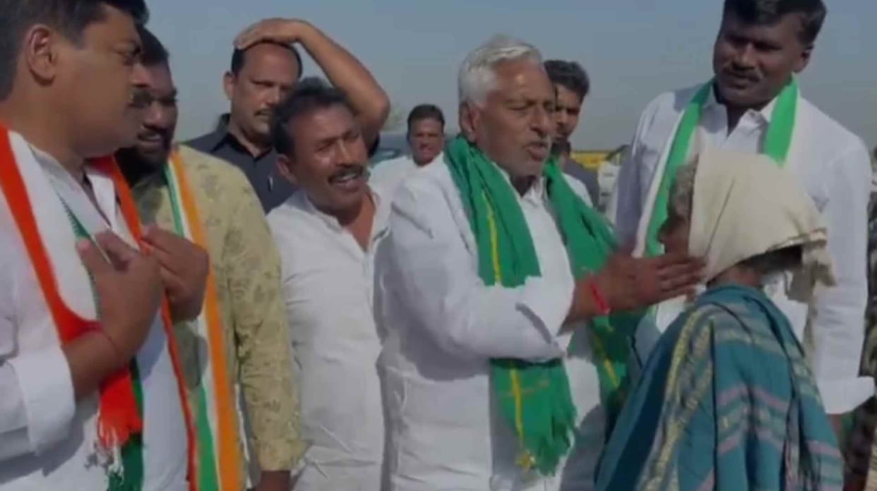 Congress MP Jeevan Reddy Reacting on a purported video that has gone viral where he was seen slapping a woman