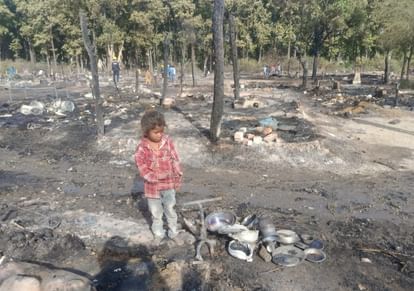 Dehradun Fire Incident in Selaqui 54 huts burnt after fire in slum Area Photos