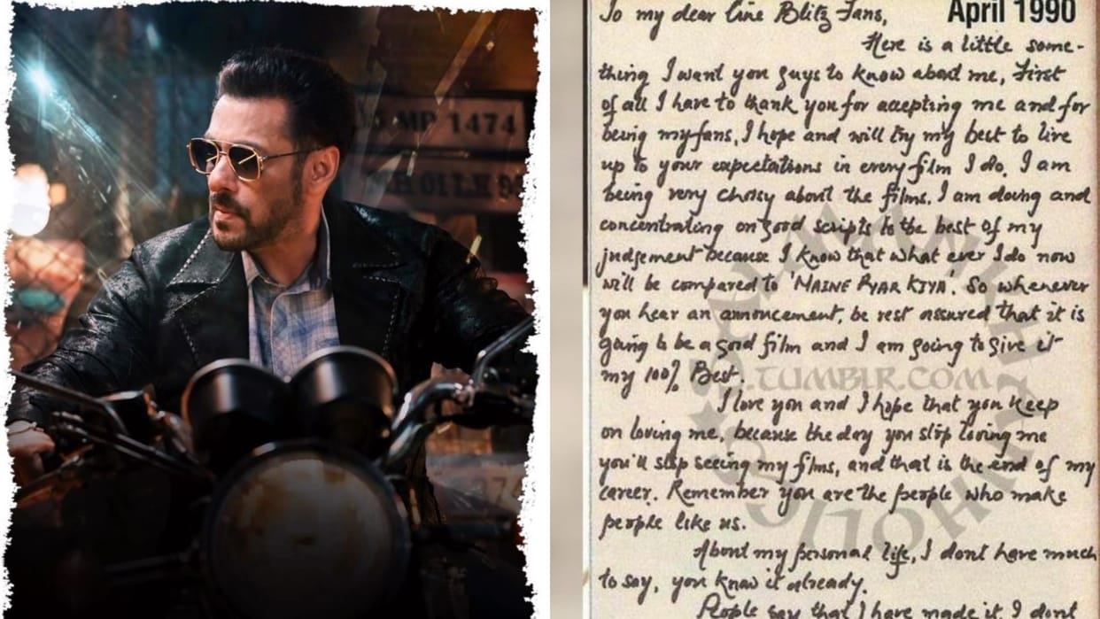 Salman Khan handwritten letter to fans post Maine Pyar Kiya success goes VIRAL says I love you hope you keep