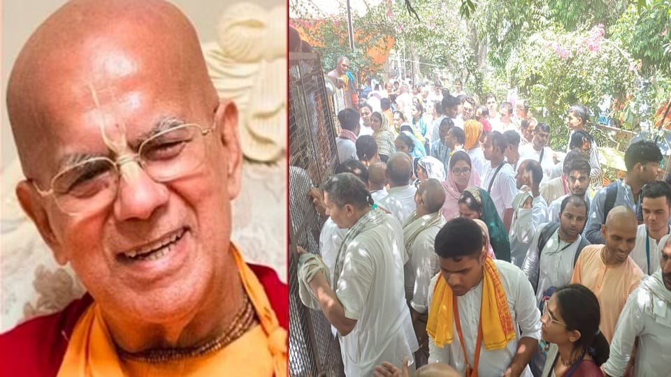 ISKCON IGC President Gopal Krishna Goswami Maharaj passes away Crowd gathered for last darshan