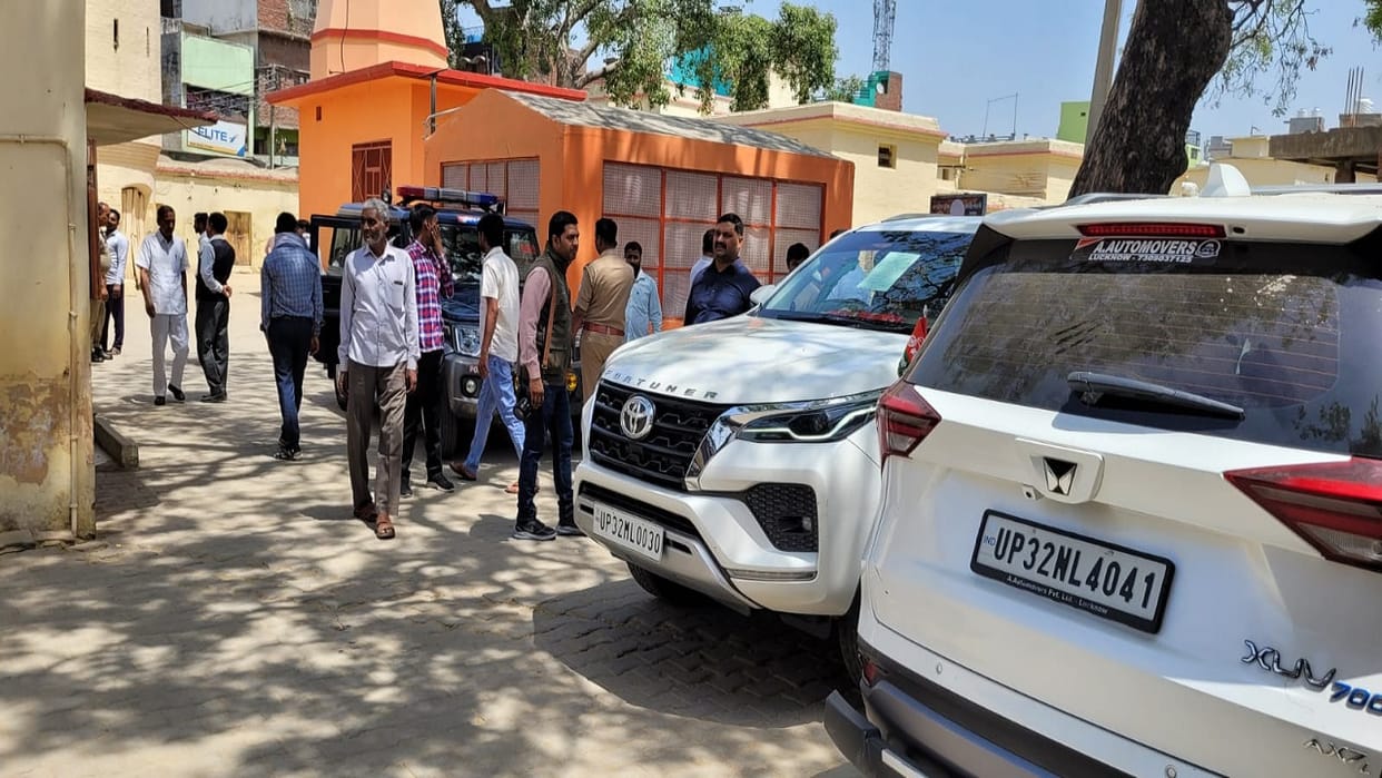 Police detained Samajwadi Party supporters before voting in Budaun