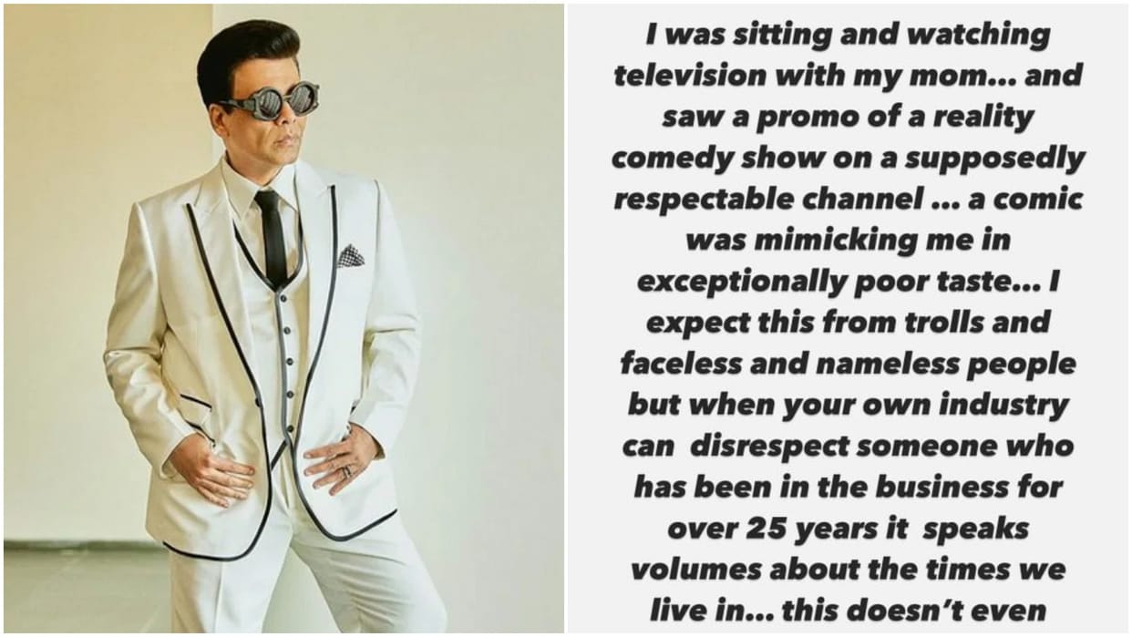 Karan Johar Slams Comedian after seeing him being made fun in show Shared disappointment note on Social Media