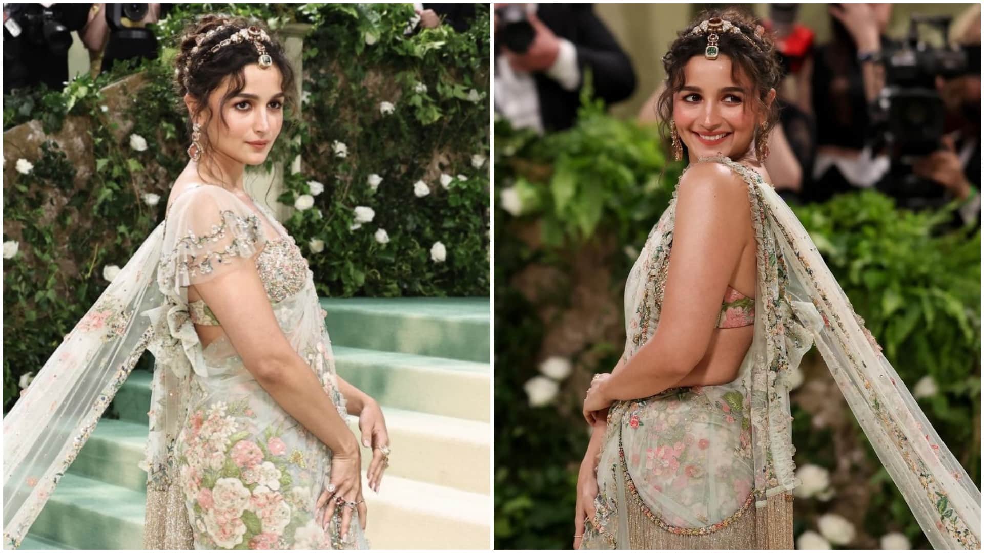 Alia Bhatt MET Gala 2024 First Look Goes Viral On Internet Jigra Actress Looks Gorgeous in Sabyasachi Saree