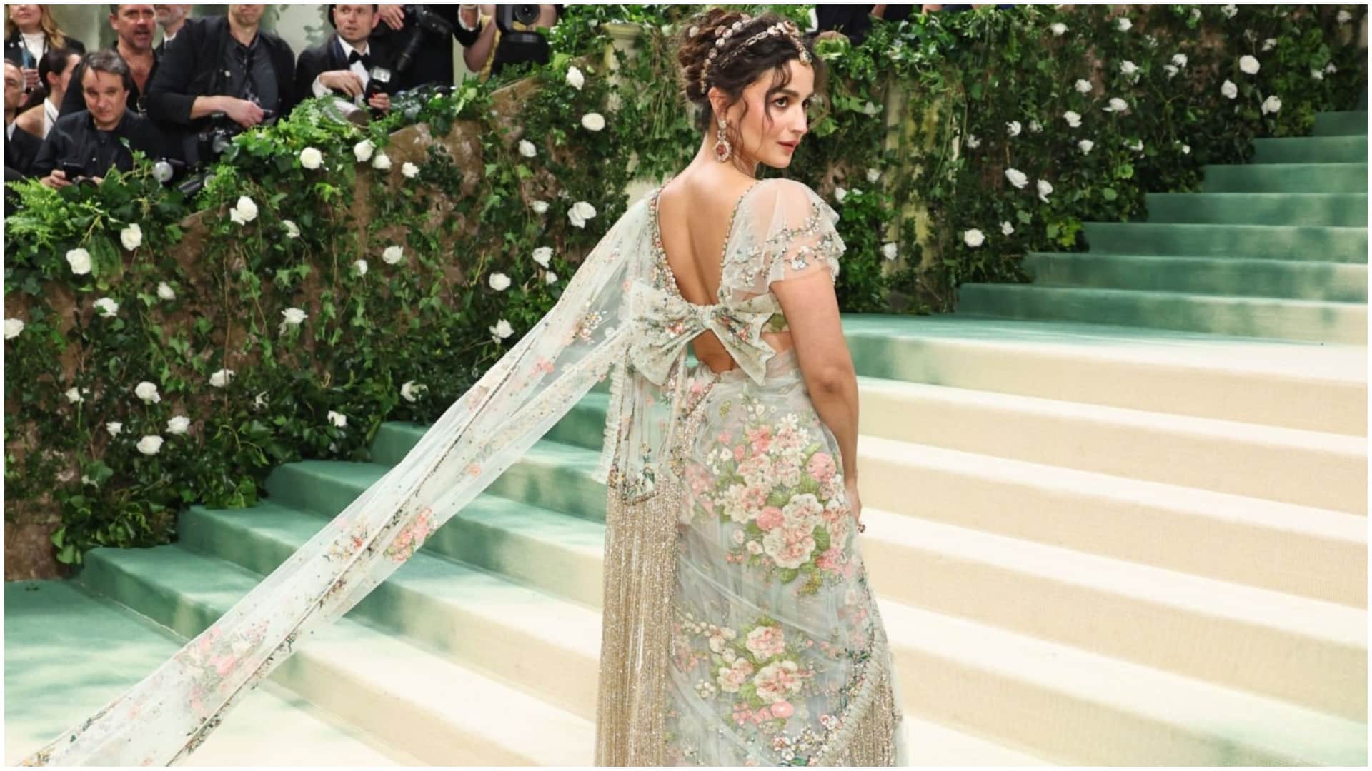 Alia Bhatt MET Gala 2024 First Look Goes Viral On Internet Jigra Actress Looks Gorgeous in Sabyasachi Saree