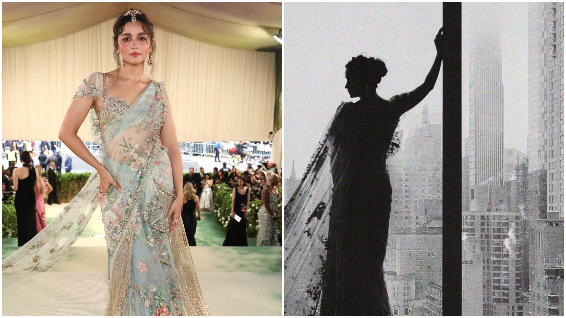 Alia Bhatt MET Gala 2024 First Look Goes Viral On Internet Jigra Actress Looks Gorgeous in Sabyasachi Saree
