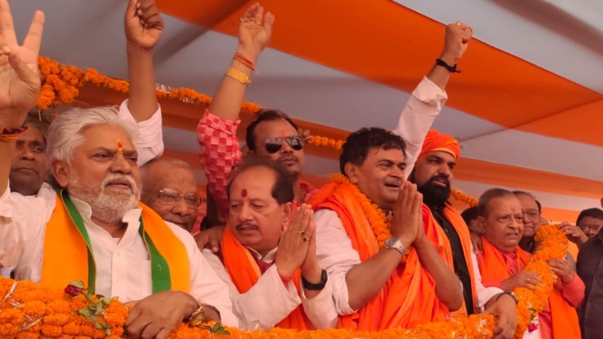 Arrah Lok Sabha seat: NDA candidate RK Singh nomination, BJP targets Lalu family and CPI(ML), Chirag Paswan