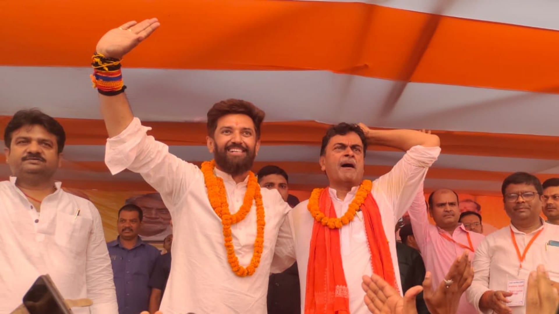 Arrah Lok Sabha seat: NDA candidate RK Singh nomination, BJP targets Lalu family and CPI(ML), Chirag Paswan