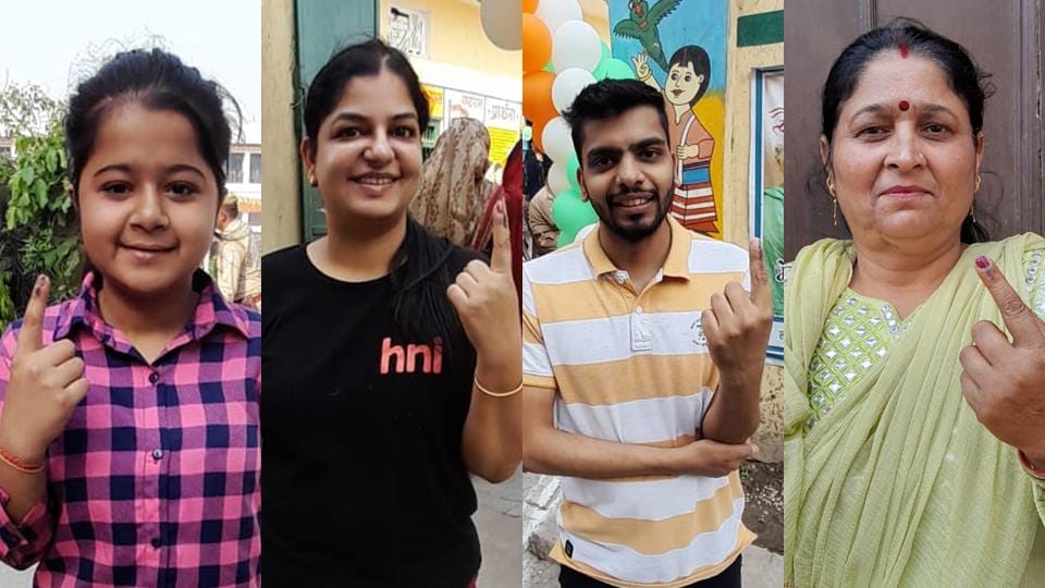 Voting in Sambhal in pictures: Left all work in morning...voting first, youth showed enthusiasm vote for first